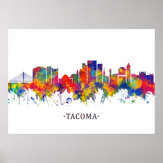 Tacoma Washington Skyline Poster (Framsidan)