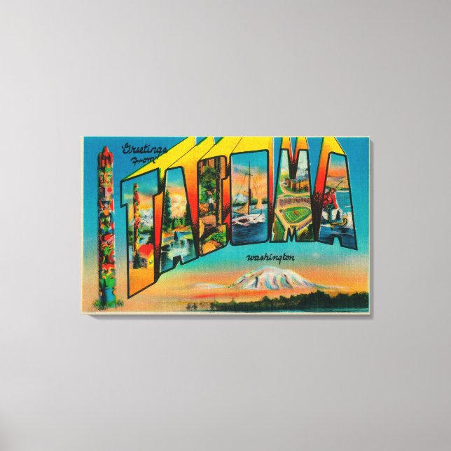 Tacoma, Washington - Stora Brev Scenes Canvastryck (Framsida)