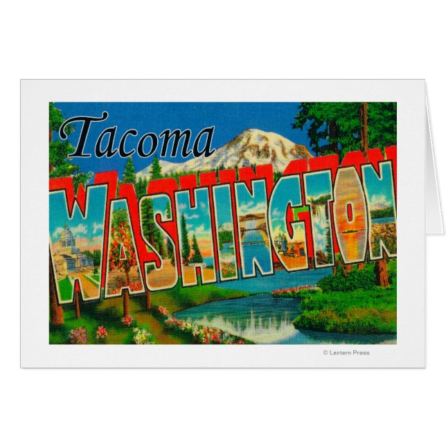 Tacoma, Washington - Stora Brev Scenes Hälsningskort (Framsidan Horizontal)