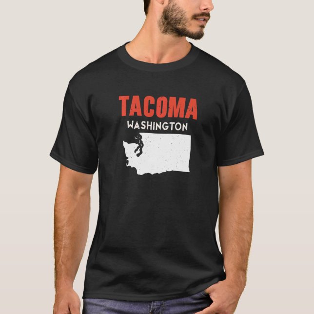 Tacoma Washington USA State America Travel Washing T Shirt (Framsida)