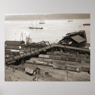 Tacoma Waterfront från Stadium Way 1899 Poster