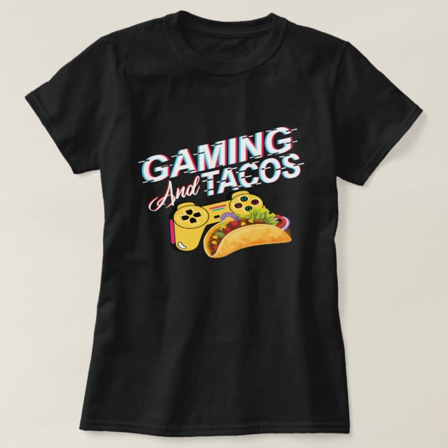 Tacos Älskare-Roligten för spel och Quirky-present T Shirt (Design framsida)