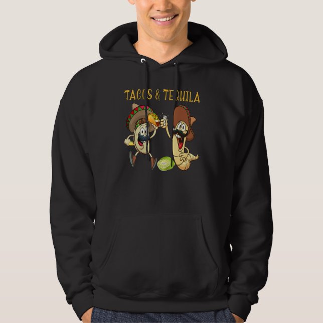 Tacos And Tequila Patron Tequila Mens Tequila Haku Hoodie (Framsida)