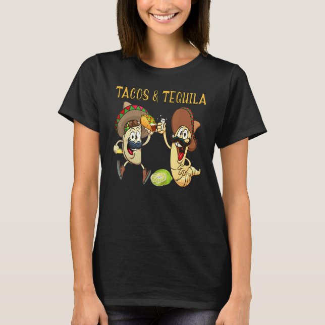 Tacos And Tequila Patron Tequila Mens Tequila Haku T Shirt (Framsida)