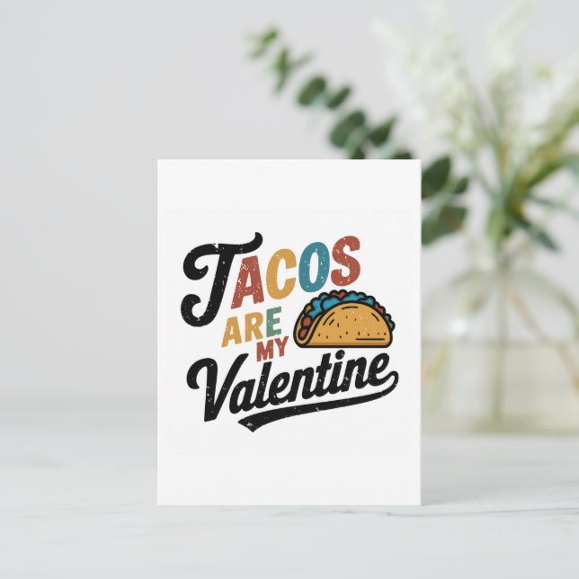 Tacos är Min Valentine Funny Vykort (Stående Fram)