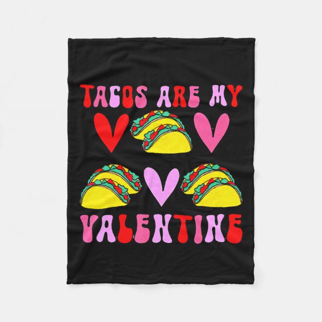 Tacos Är Min Valentine Rolig Valentines Dag Tacos  Fleecefilt (Framsidan)