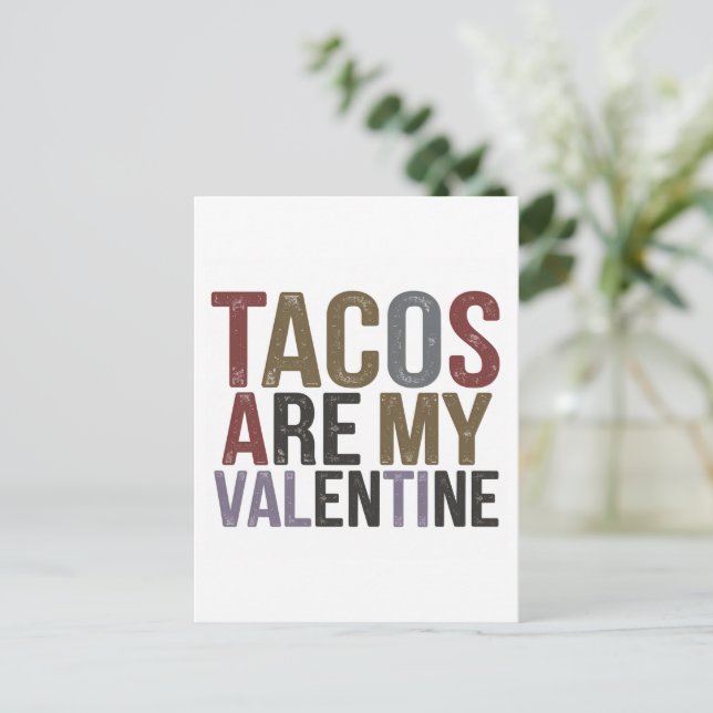 Tacos är Min Valentine Vykort (Stående Fram)