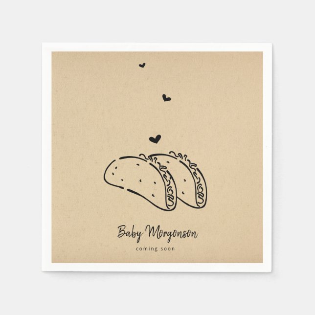 Tacos Baby Shower Servett (Framsidan)