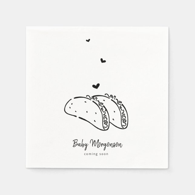 Tacos Baby Shower Servett (Framsidan)