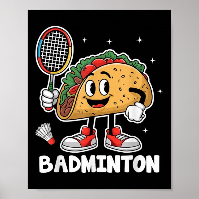 Tacos Badminton Taco Mexikansk Mat Cinco De Mayo  Poster (Framsidan)