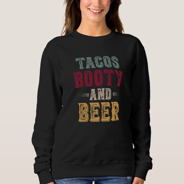Tacos-Booty och Coola av öl - Party-bidrag, som är T Shirt (Framsida)