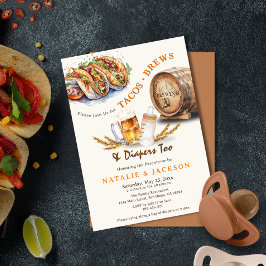 Tacos & Brews Diaper Avslappnad Par Baby Shower Inbjudningar