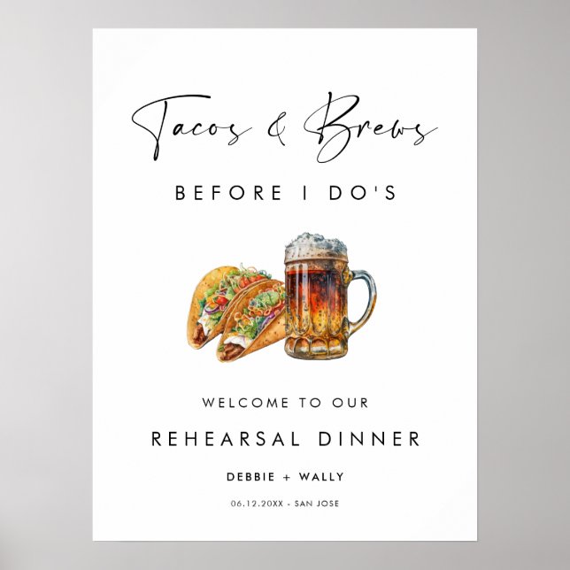 Tacos & Brews innan jag går på repetitionsmiddag Poster (Framsidan)