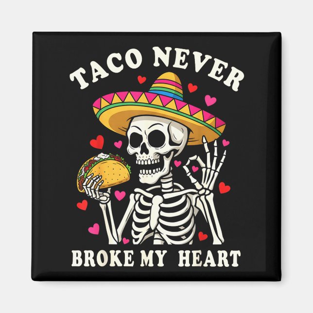 Tacos bröt mitt hjärta sombrero fiesta cinco de ma magnet (Framsidan)