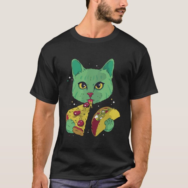 Tacos Cat-Coola för kosmetisk katt T Shirt (Framsida)