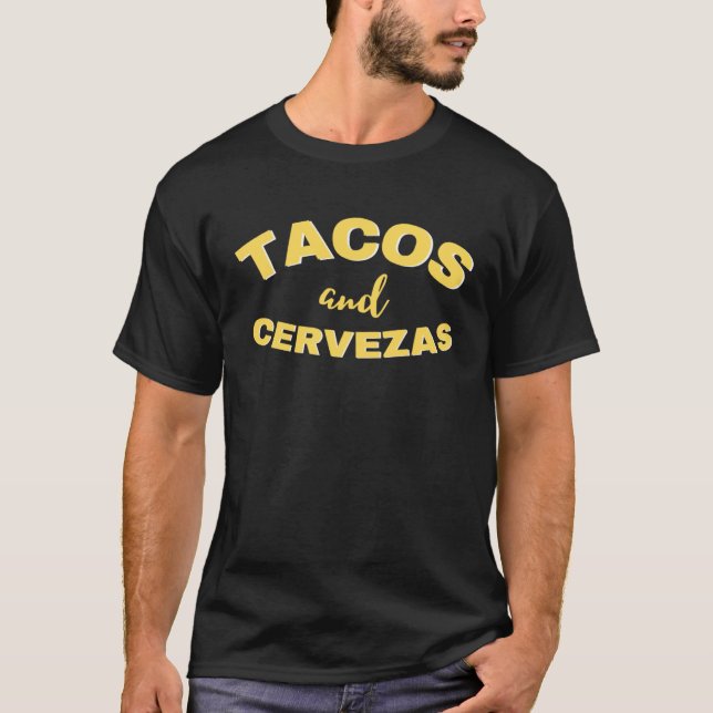 Tacos & cervezas cinco de mayo mexican helgdag t shirt (Framsida)