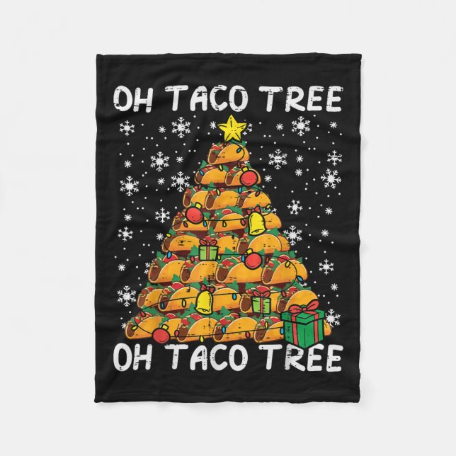 Tacos Christmas Tree Funny Xmas Foodie Mexican Men Fleecefilt (Framsidan)