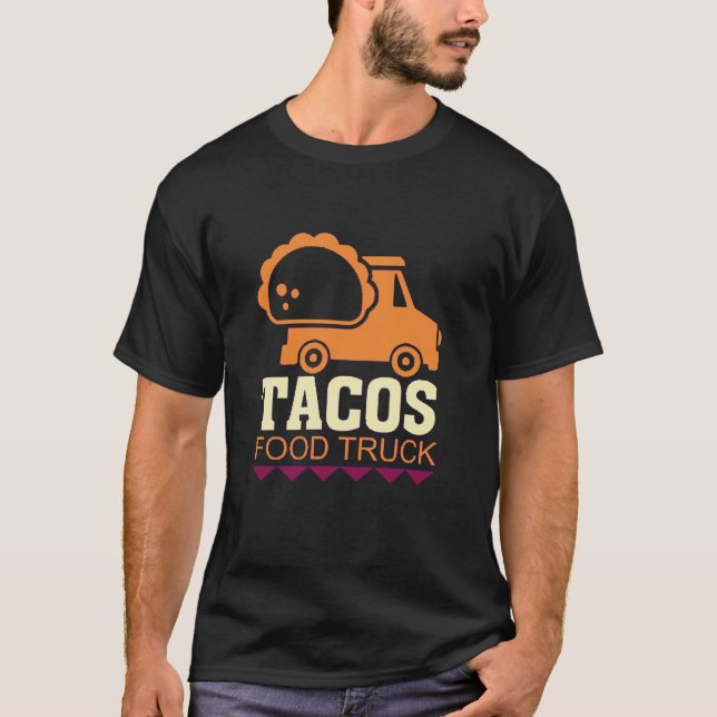 Tacos Food Lastbil T Shirt (Framsida)