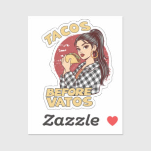 Tacos före killar Rolig mat Chicana Latina Klistermärken