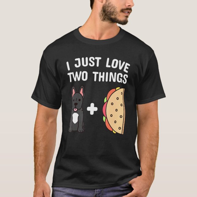 Tacos Fransk Bulldog Hund T Shirt (Framsida)