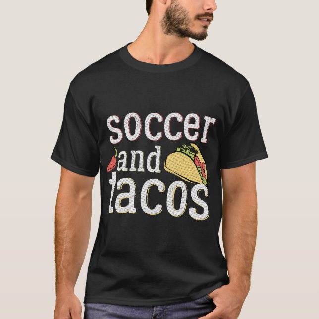 Tacos Hoodie for Futball Funny Gift White T Shirt (Framsida)