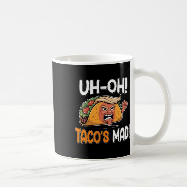 Taco's Mad! - Orange Faced Funny Trump Taco Kaffemugg (Höger)