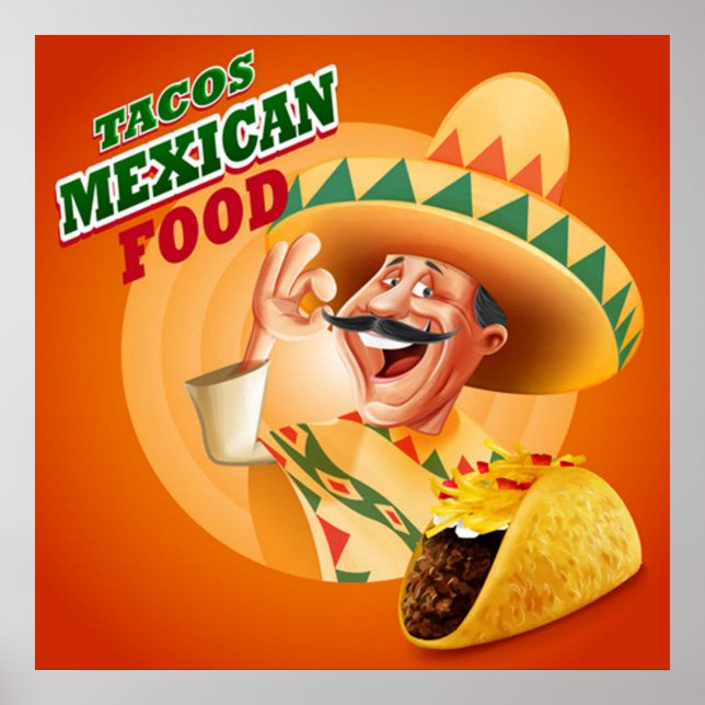 Tacos Mexican Food Poster (Framsidan)