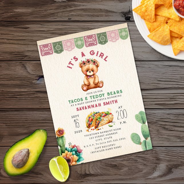 Tacos & Nalles Baby Shower Fiesta Inbjudningar (Skapare uppladdad)