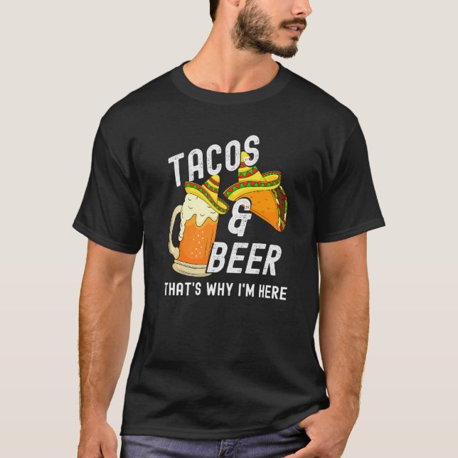 Tacos och Beer Cinco de Mayo Drinking Party T Shirt (Framsida)