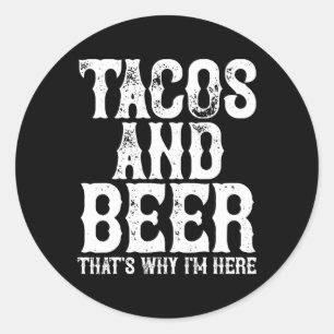 Tacos och Beer Drinking Drunk Cinco de Mayo Manar Runt Klistermärke
