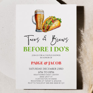 Tacos och Brews innan jag gör det! Par Shower Inbjudningar