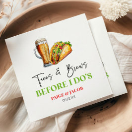 Tacos och Brews innan jag gör det! Rehearsal Dinne Pappersservett