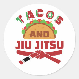 Tacos och Jiu Jitsu Runt Klistermärke