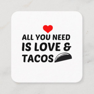 TACOS OCH KÄRLEK FYRKANTIGT VISITKORT