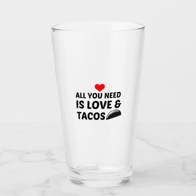 TACOS OCH KÄRLEK GLASKOPP (Framsida)