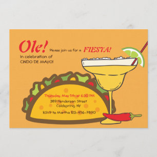 Tacos- och margaritainbjudan inbjudningar