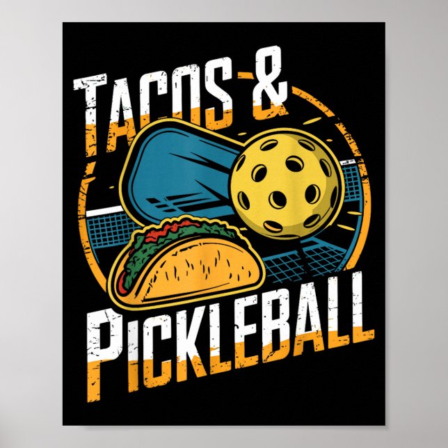 Tacos och pickleball rolig pickle boll  poster (Framsidan)