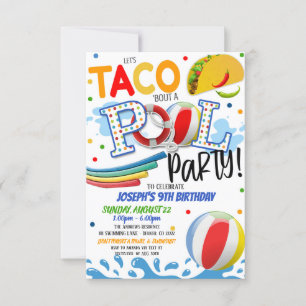 Tacos och poolparty inbjudan