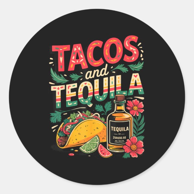 Tacos och  runt klistermärke (Framsida)