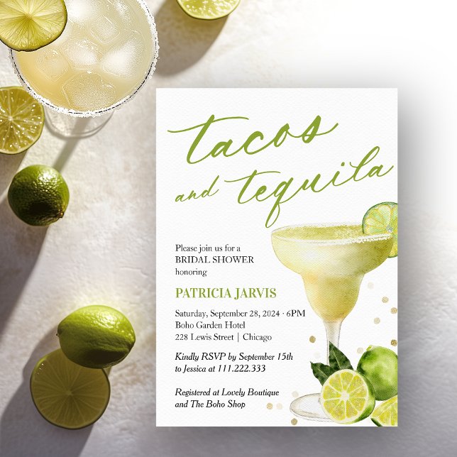Tacos Och Tequila Bröllopsdusch Inbjudningar (Skapare uppladdad)