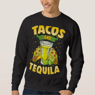 Tacos och Tequila Cinco de Mayo Mexican Food Lång Ärmad Tröja