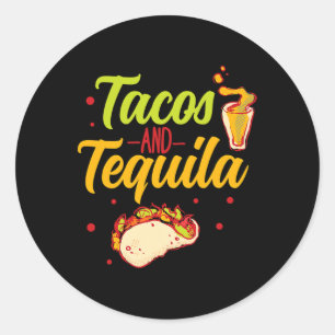 Tacos och Tequila Cinco de Mayo Runt Klistermärke