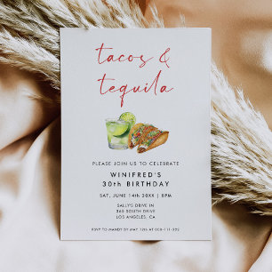 Tacos och Tequila Födelsedagsfest Inbjudningar