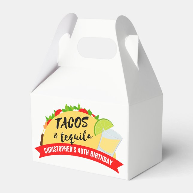 Tacos och Tequila Födelsedagsfest Presentaskar (Framsidan Sidan)