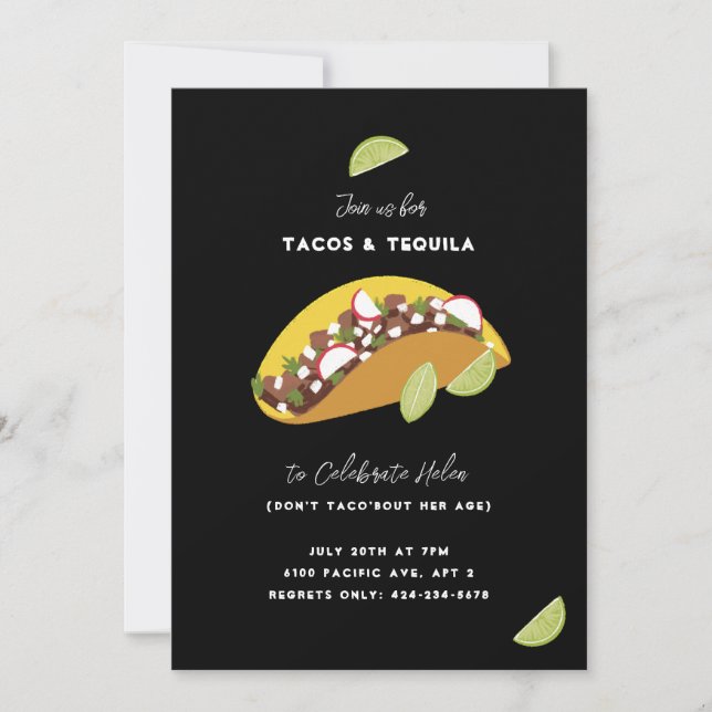 Tacos och Tequila Inbjudningar (Framsida)