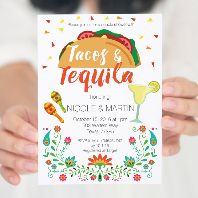 Tacos och Tequila lite Shower-inbjudan Inbjudningar (Skapare uppladdad)