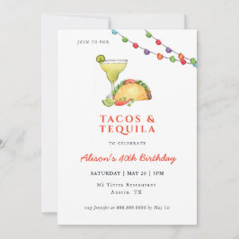 Tacos och Tequila Margarita Birthday-inbjudan Inbjudningar