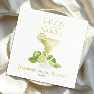 Tacos och Tequila Möhippan Lemon Watercolor Pappersservett
