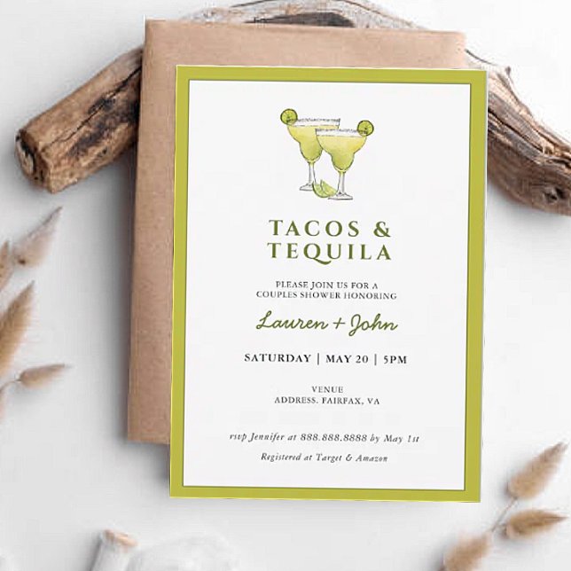 Tacos och Tequila par dusch Inbjudningar (Skapare uppladdad)