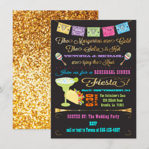 Tacos och Tequila Par Rehearsal Dinner Fiesta Inbjudningar